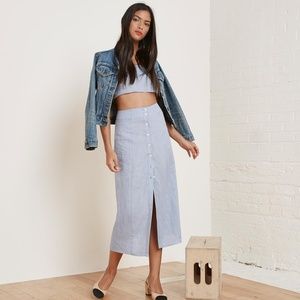 Reformation Chambray Augie Skirt - 6